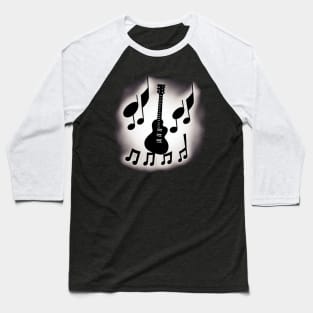 Guitar and Musical Notes Baseball T-Shirt